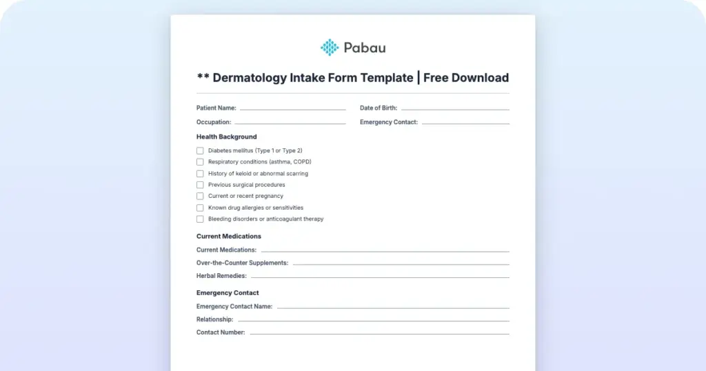 Dermatology Intake Form