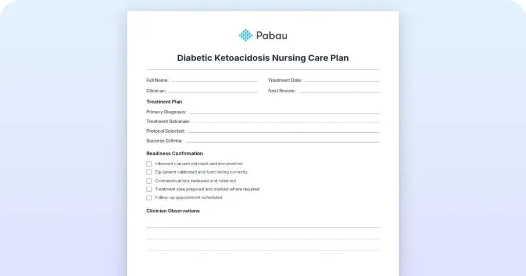 diabetic ketoacidosis nursing care plan preview from Pabau