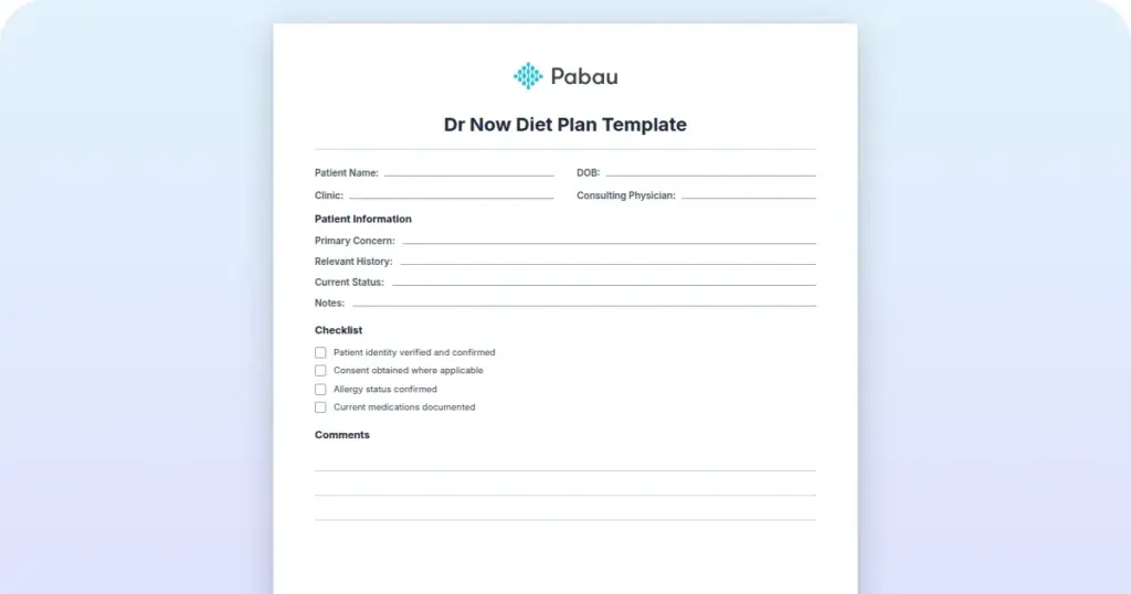 Dr Now diet plan template: a free 1,200-calorie meal plan (PDF) preview from Pabau