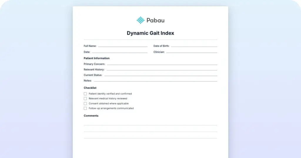 Dynamic Gait Index
