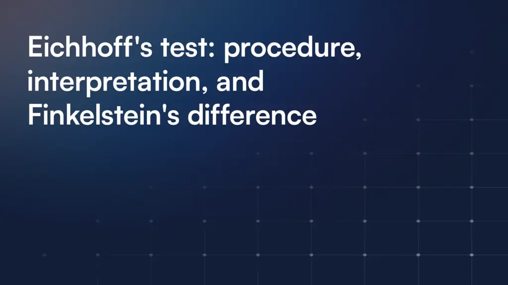 Eichhoff's test: procedure, interpretation, and Finkelstein's difference