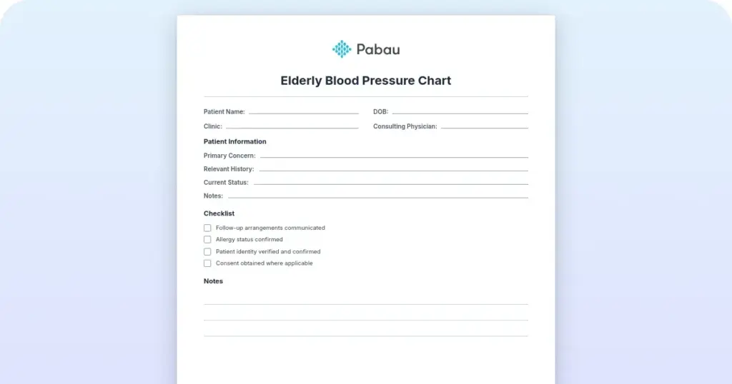 Elderly blood pressure chart: Normal ranges and targets by age preview from Pabau