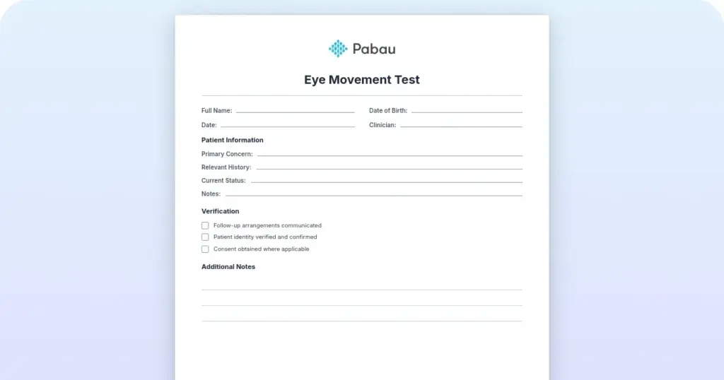 Eye Movement Test: A clinician's guide to accurate assessment preview from Pabau