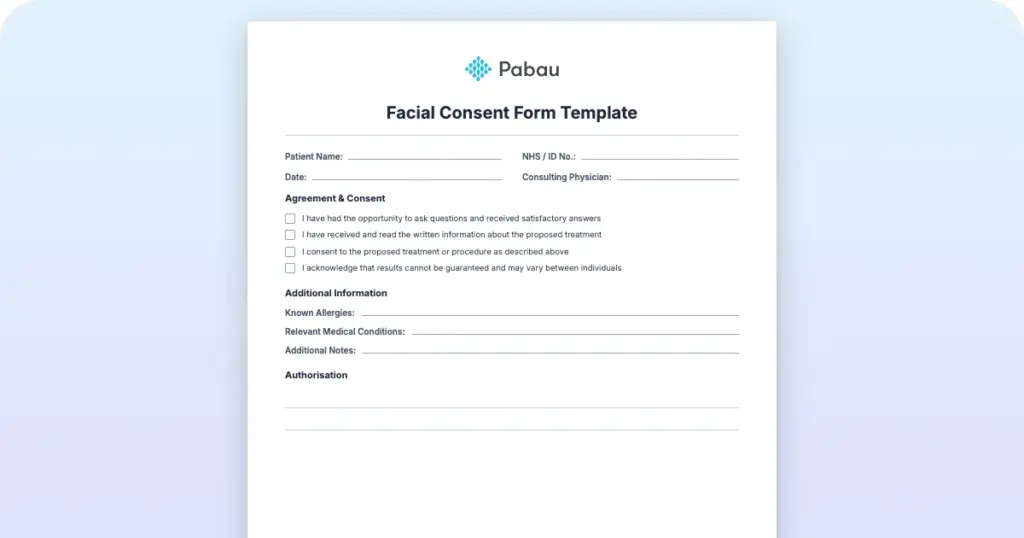 Facial Consent Form