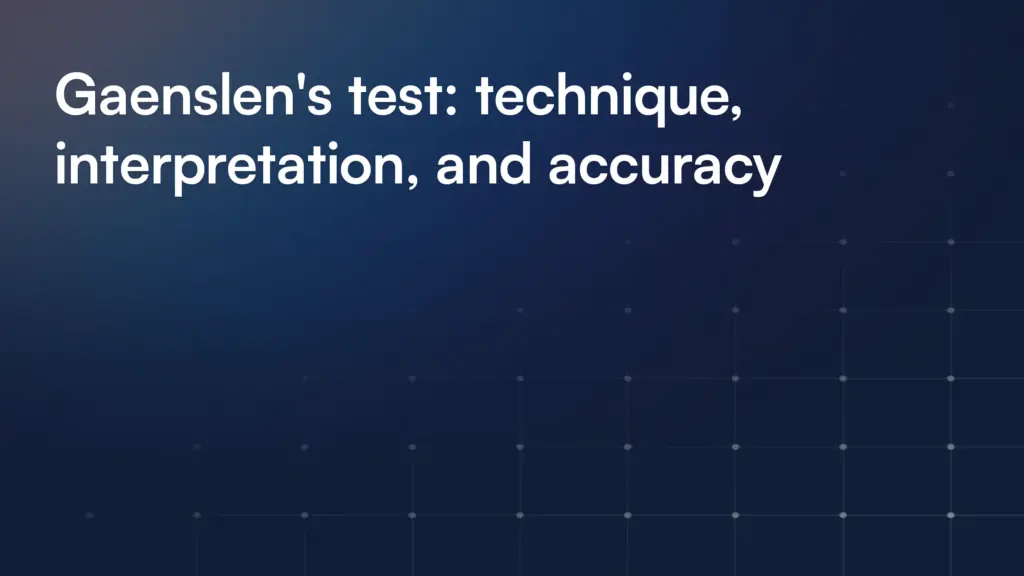 Gaenslen's test: technique, interpretation, and accuracy