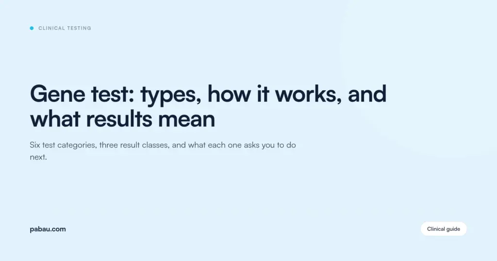 Pabau blog card: Gene test — types, how it works, and what results mean