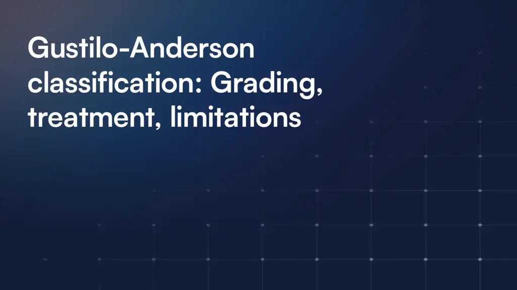 Gustilo-Anderson classification: Grading, treatment, limitations