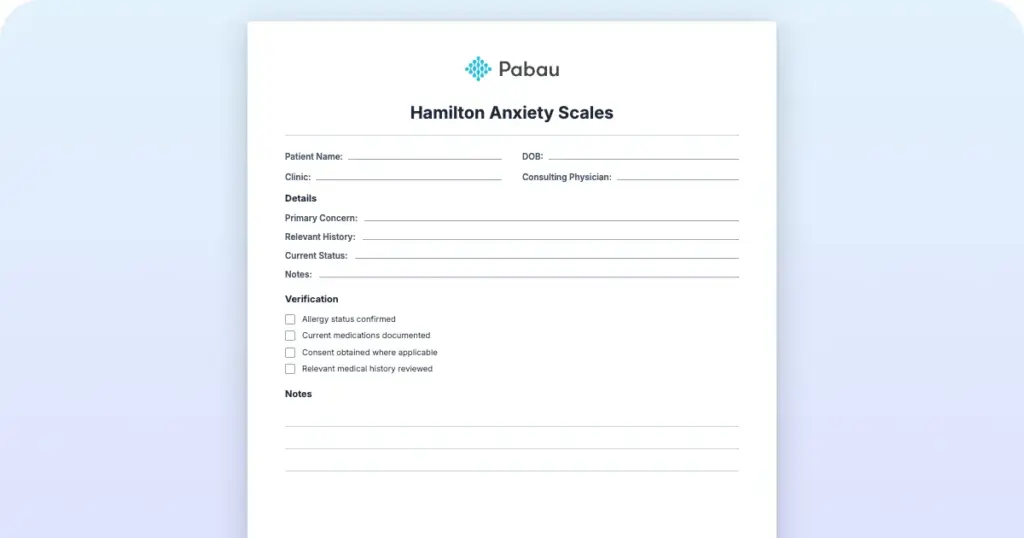 Hamilton Anxiety Scales