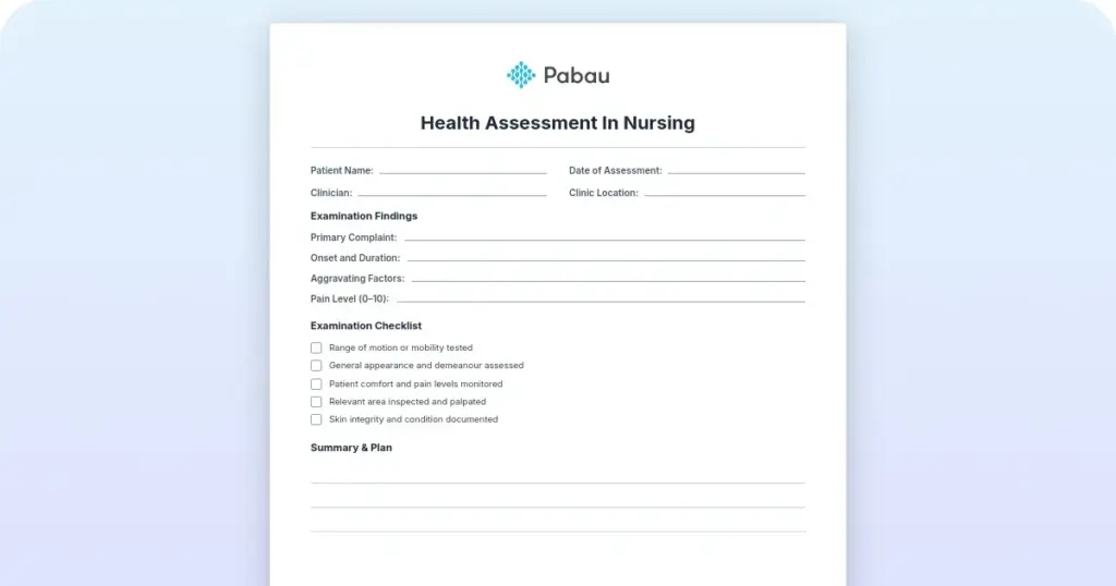 Health Assessment in Nursing preview from Pabau