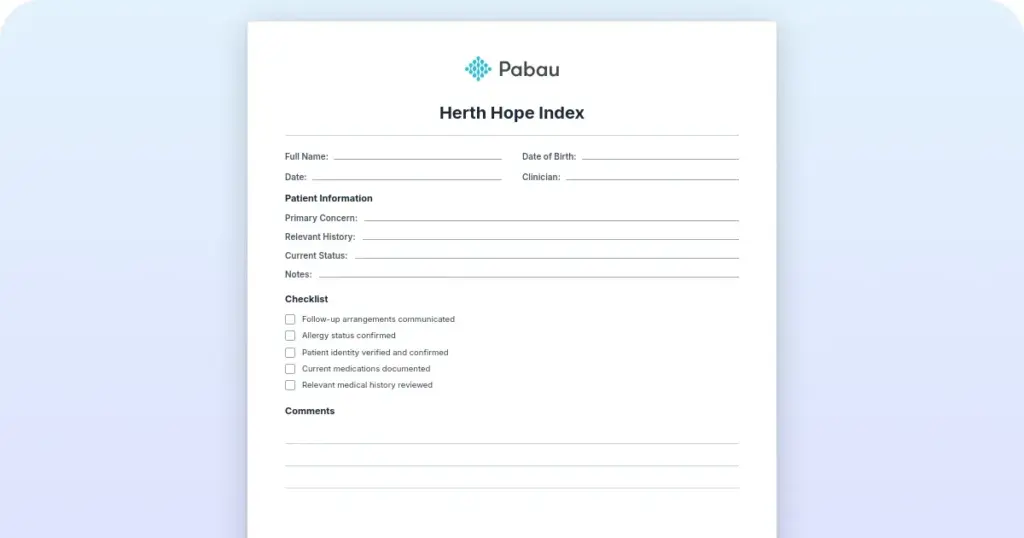 Herth Hope Index preview from Pabau