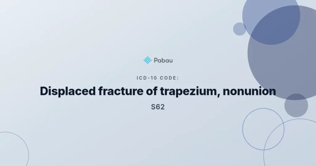 ICD-10 code S62.172K article header for a displaced trapezium fracture of the left wrist with nonunion