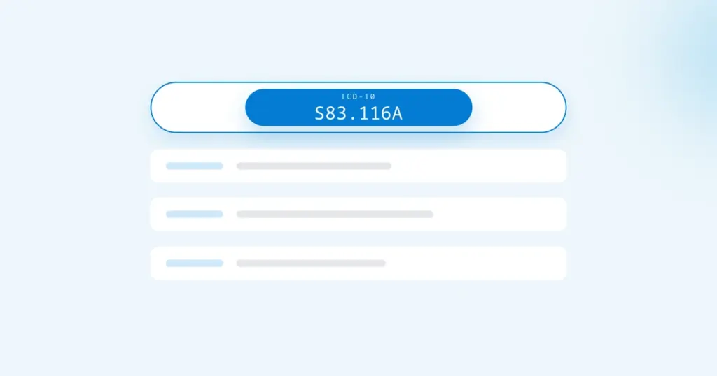 ICD-10 Code S83.116A