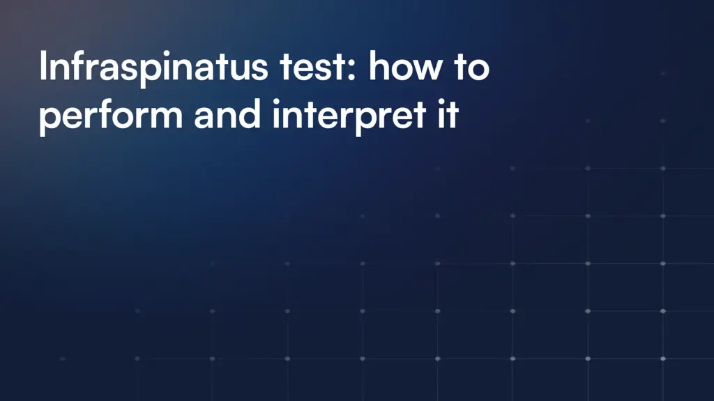 Infraspinatus test: how to perform and interpret it