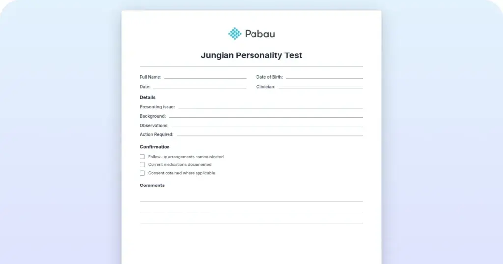 Jungian Personality Test preview from Pabau