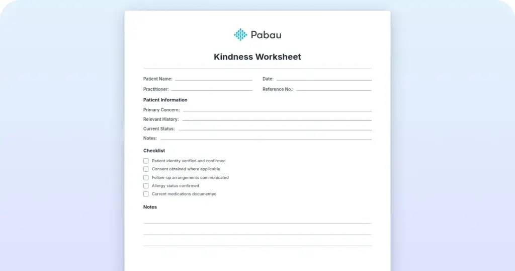 Kindness worksheet: Free PDF with 10 guided activities preview from Pabau