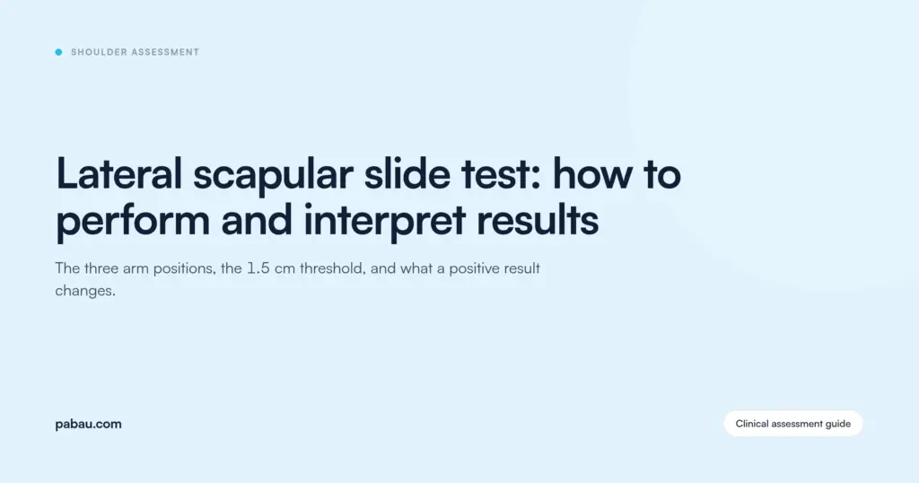 Pabau blog card: Lateral scapular slide test, how to perform and interpret results