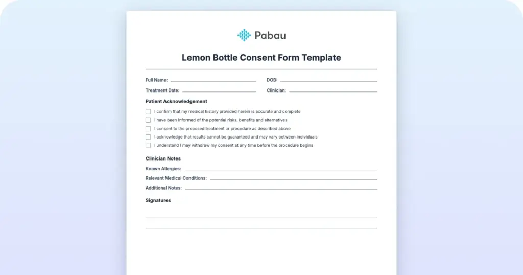 Lemon Bottle Consent Form