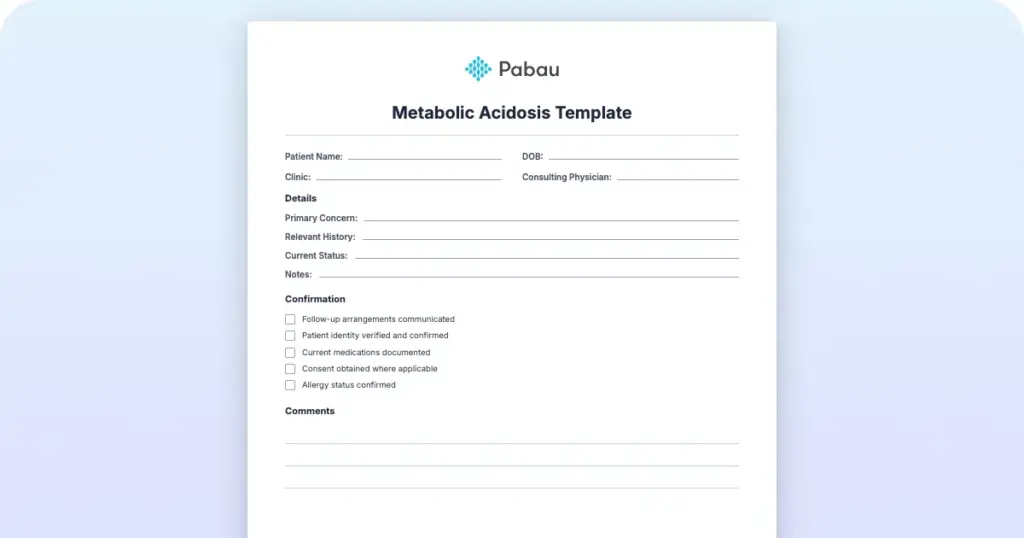 Metabolic Acidosis Template