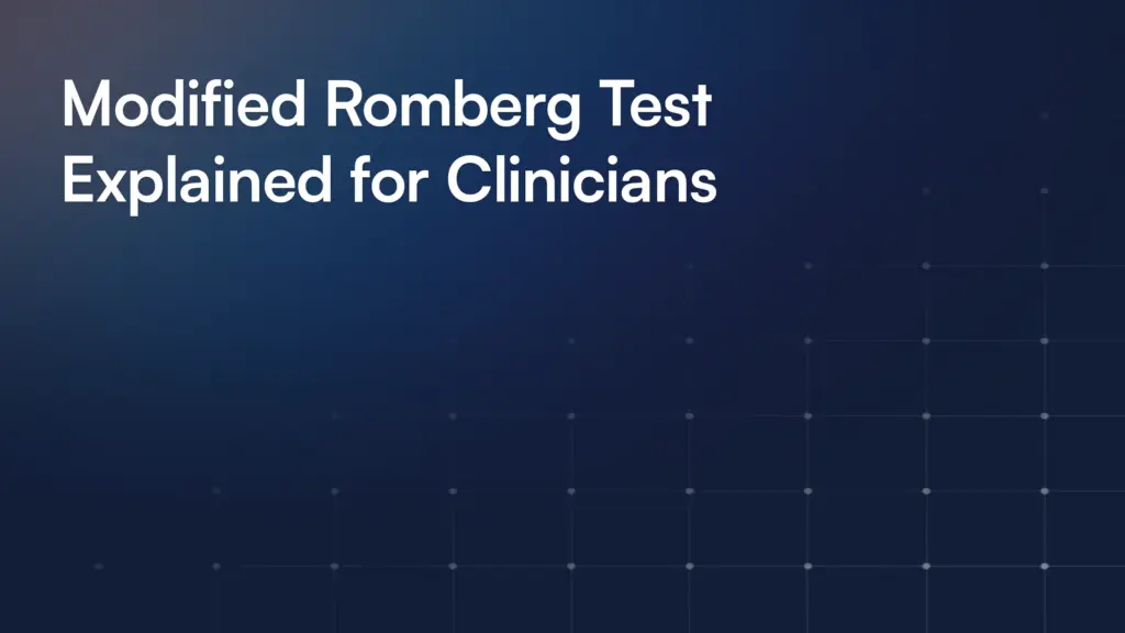 Modified Romberg Test Explained for Clinicians