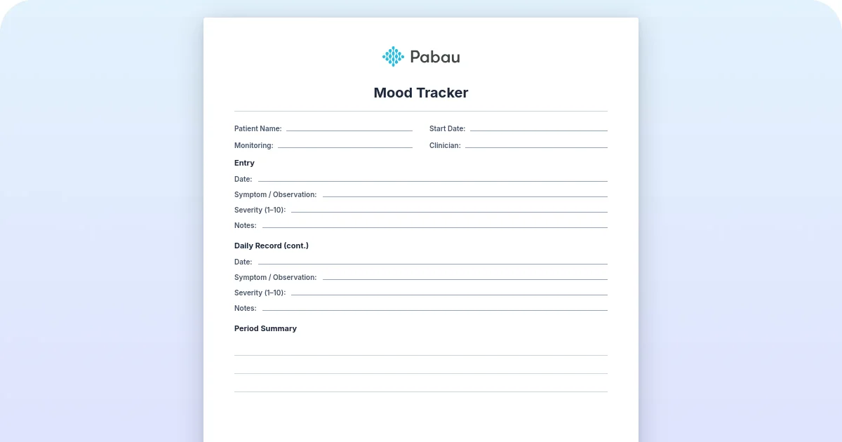 mood tracker - Free PDF Download | Pabau