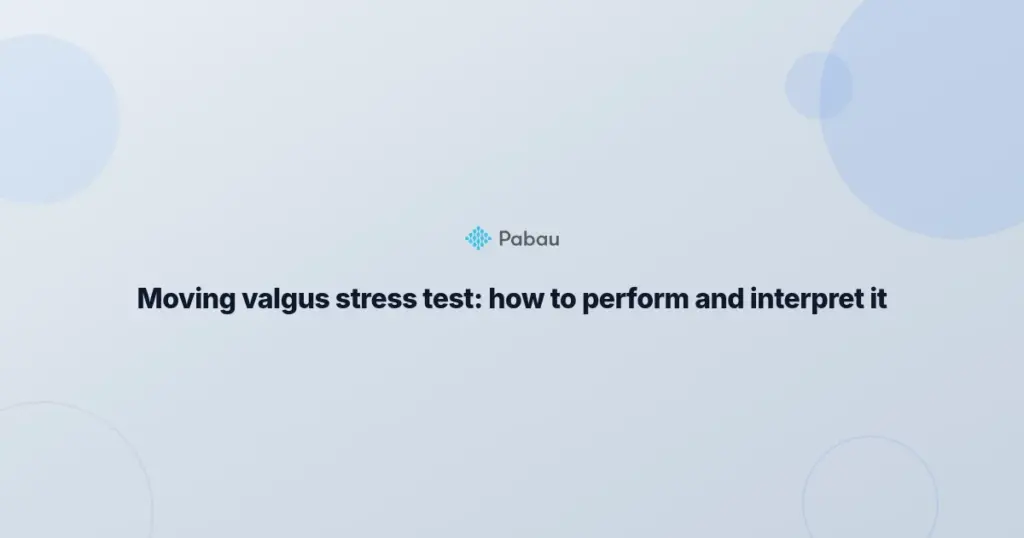 Moving Valgus Stress Test