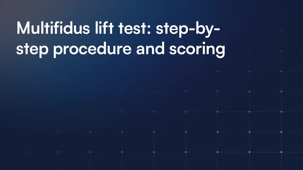 Multifidus lift test: step-by-step procedure and scoring