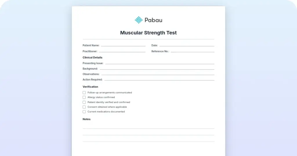 Muscular Strength Test preview from Pabau