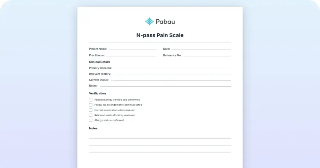 N-PASS pain scale: How to use it + free template preview from Pabau