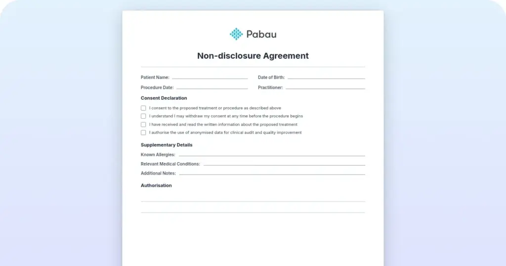 Free non-disclosure agreement template: When your practice needs one preview from Pabau