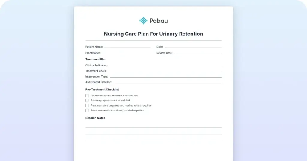 Nursing care plan for urinary retention: Free PDF & NANDA guide preview from Pabau