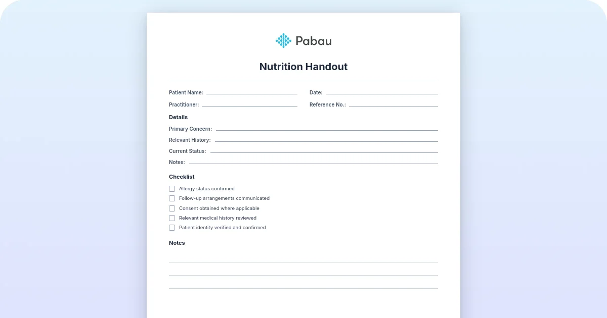 Lab Inventory Management Pdf Nutrition Handout Template: Free Printable PDF - Free PDF Download | Pabau