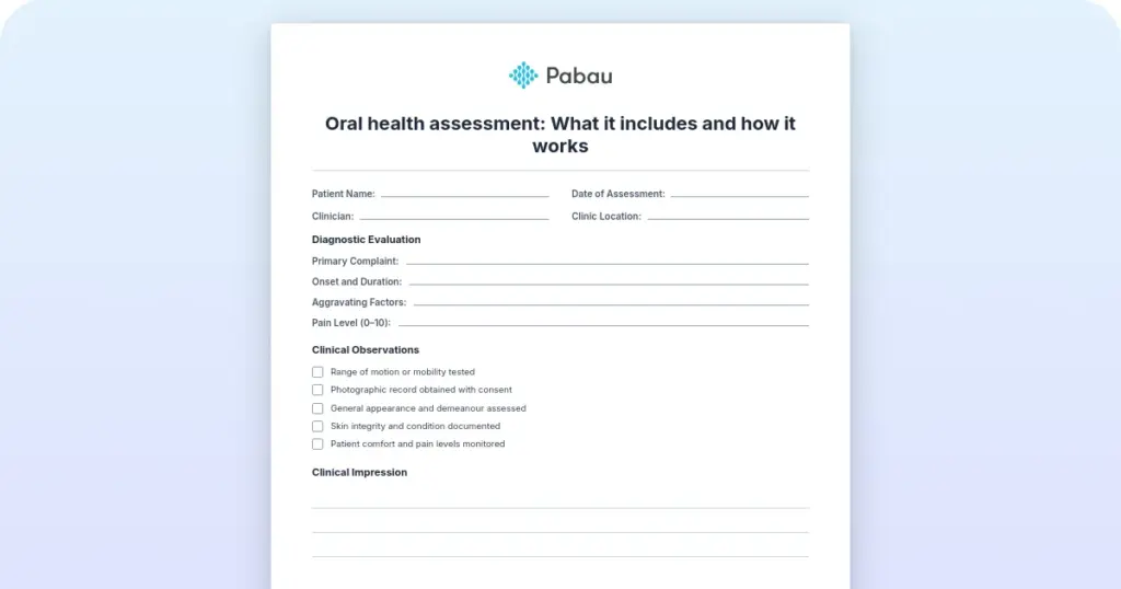Oral Health Assessment