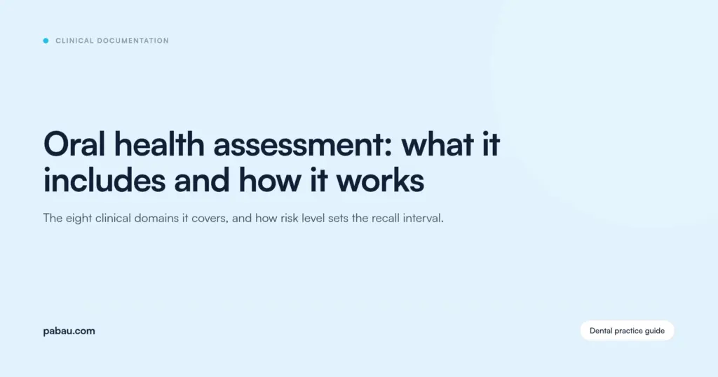 Pabau blog card: Oral health assessment, what it includes and how it works