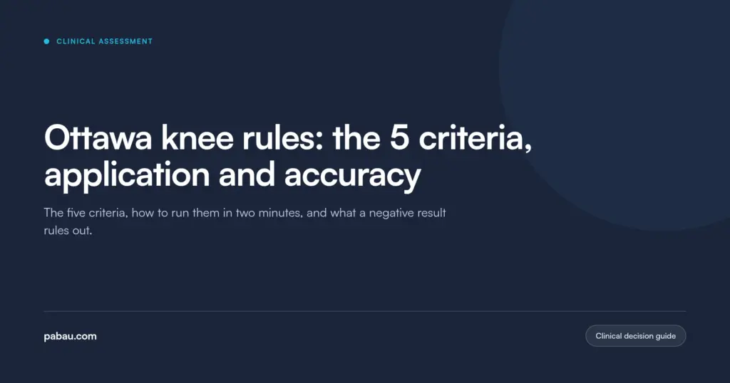 Pabau blog card: Ottawa knee rules, the 5 criteria, application and accuracy