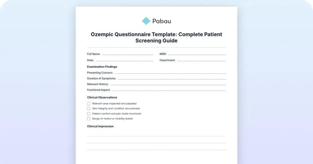 Ozempic Questionnaire