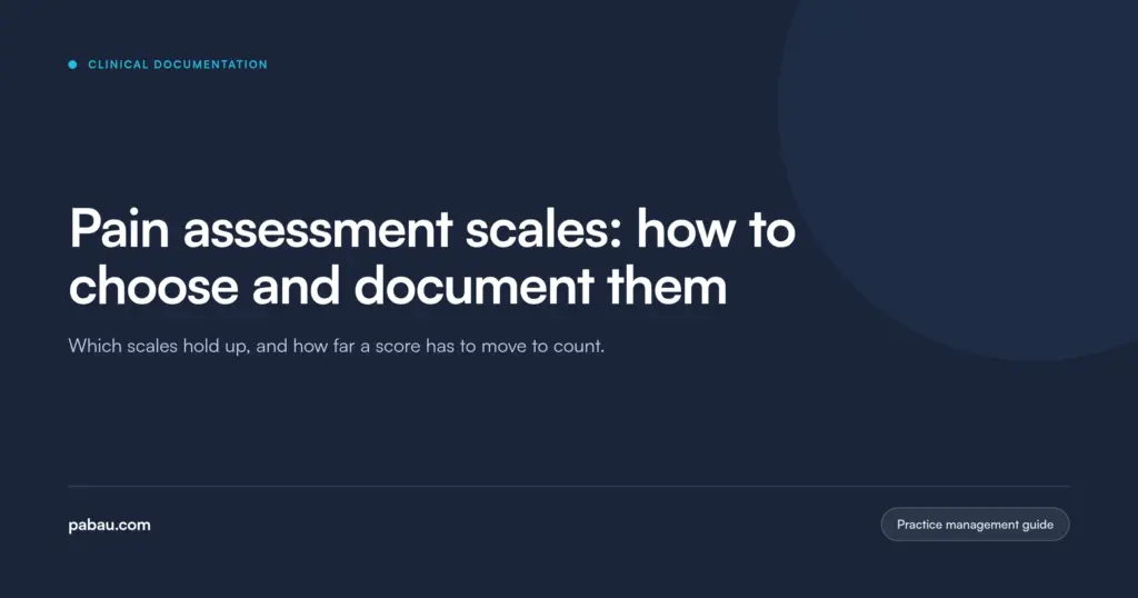 Pabau blog card: pain assessment scales, how to choose and document them