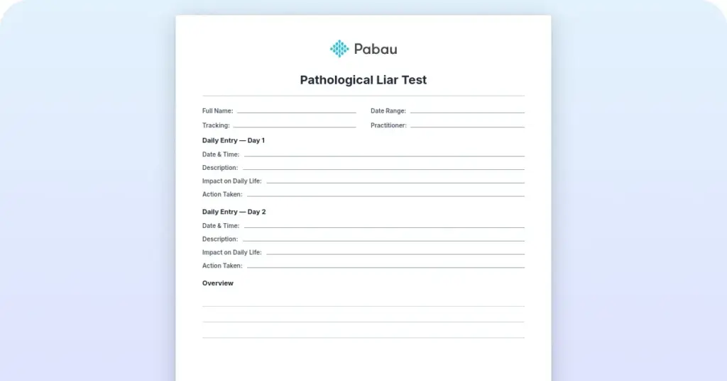 Free pathological liar test: What makes lying pathological, types and signs preview from Pabau