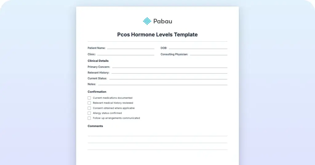 Pcos Hormone Levels Template