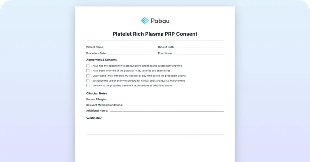 Platelet Rich Plasma Prp Consent