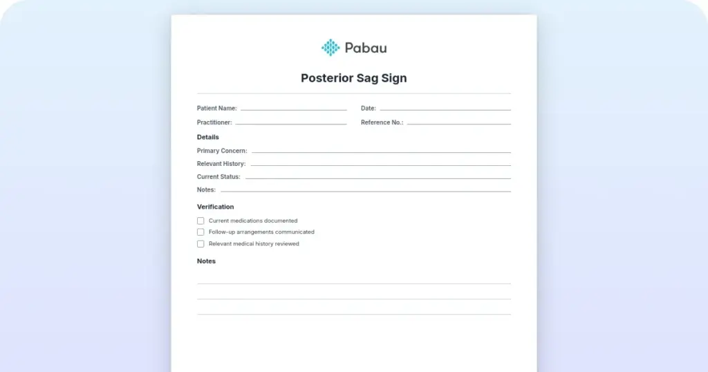 Posterior sag sign: Technique, grading, and PCL assessment preview from Pabau