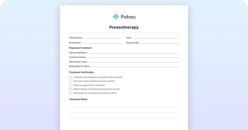 Pressotherapy preview from Pabau