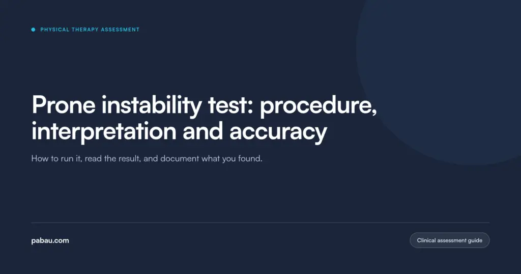 Pabau blog card: prone instability test, procedure, interpretation and accuracy