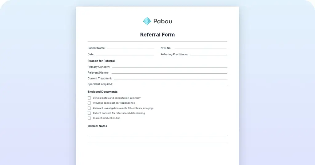 Counseling referral form template