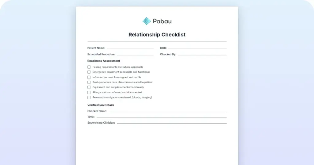 Downloadable relationship checklist worksheet preview