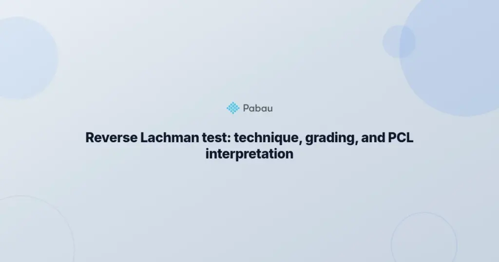Reverse Lachman Test