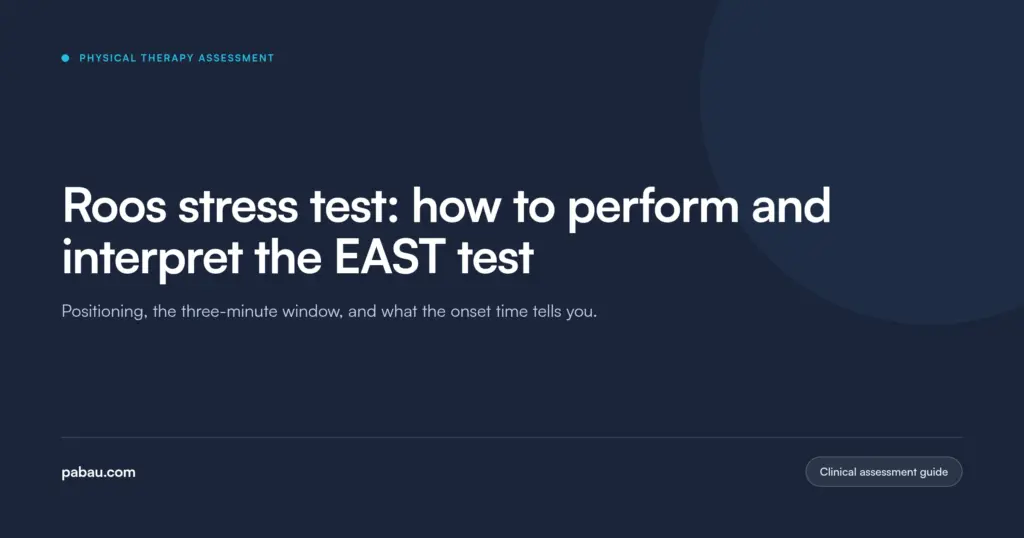 Pabau blog card: Roos stress test, how to perform and interpret the EAST test