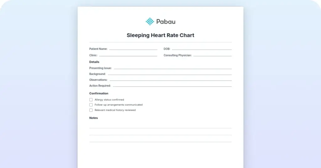 Sleeping heart rate chart: Normal ranges by age and monitoring guide preview from Pabau