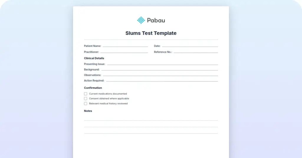 Slums Test Template