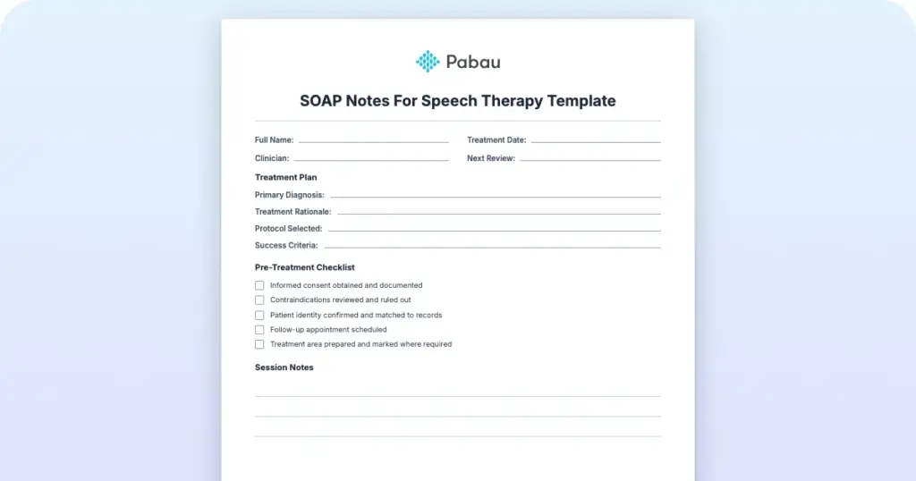 Soap Notes For Speech Therapy Template