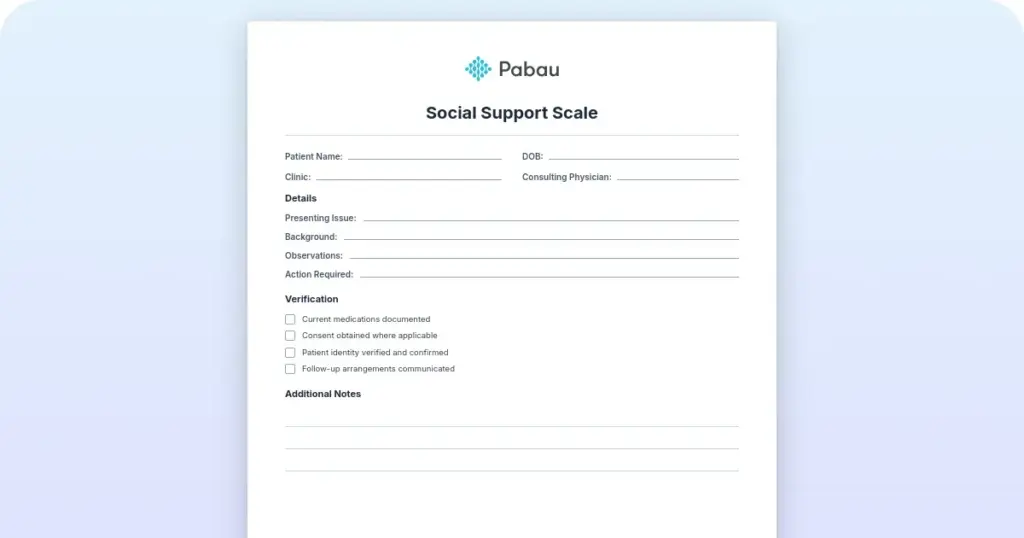 Social support scale: ISEL-12 items and scoring key preview from Pabau